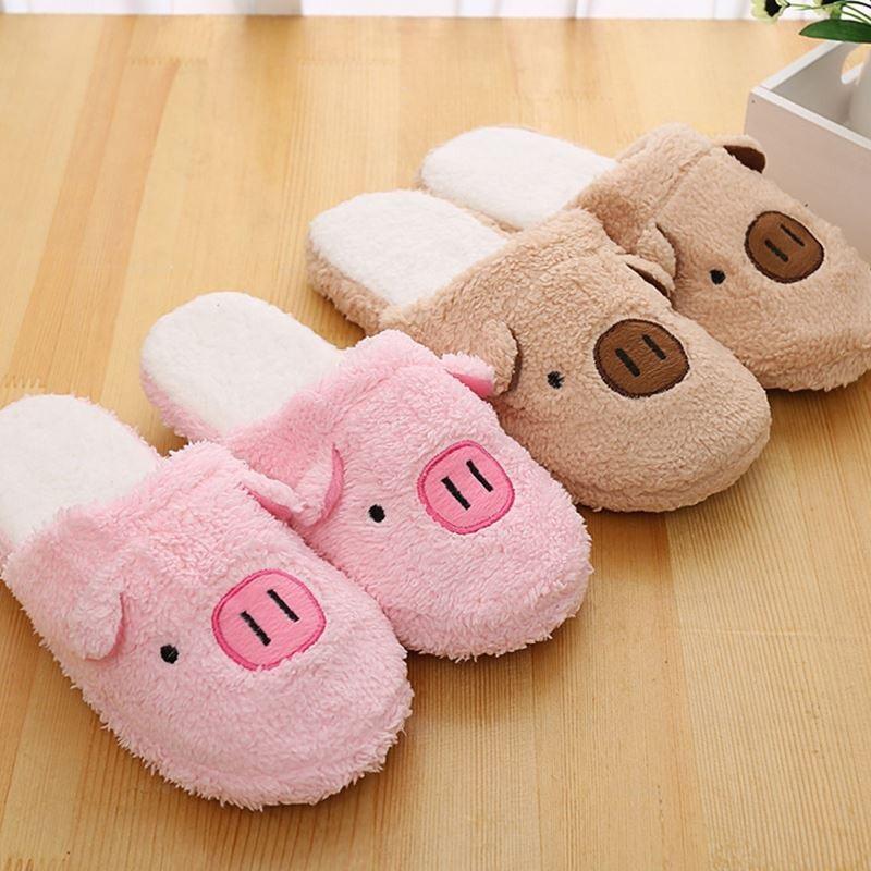 Dép heo - Dép lợn xù đi trong nhà lông êm, chống trượt.