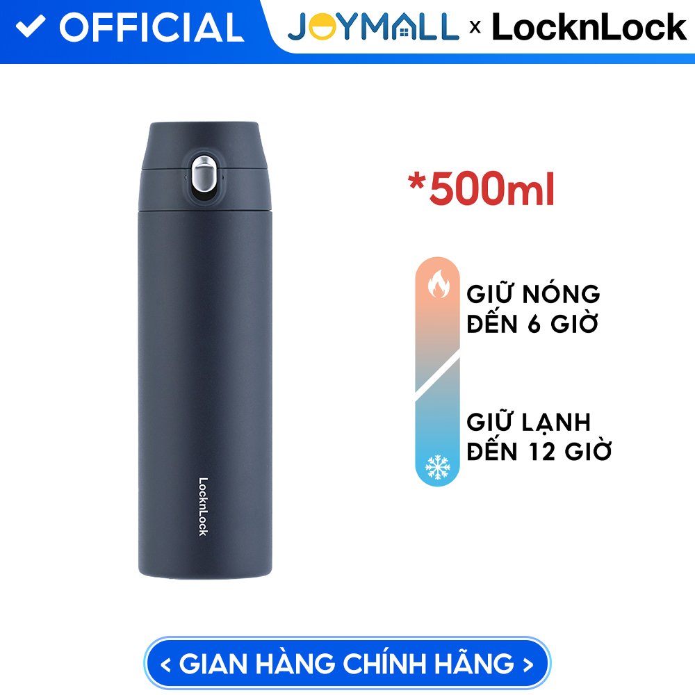 Bình Giữ Nhiệt LocknLock Featherlight One-touch Tumbler màu xanh navy LHC3257NVY 500ml - Hàng chính hãng, nắp bật tiện lợi - JoyMall
