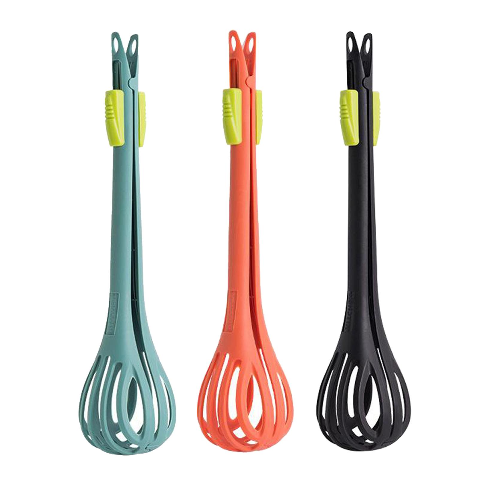 29cm Multi-functional Egg Beater, 2-in-1 Household Nylon Egg Whisk Mixer, Spaghetti Noodle Food Tongs with Hanging Holes