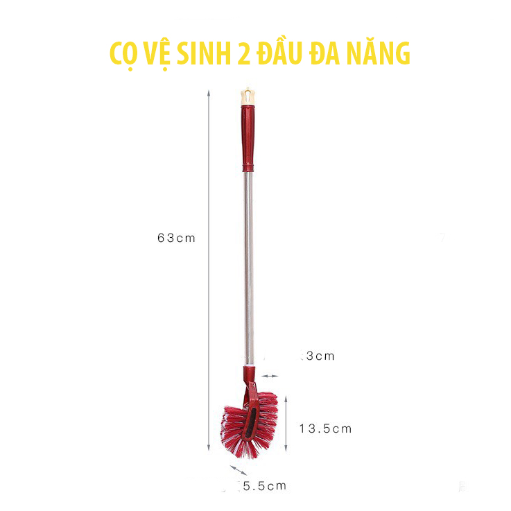 Chổi Cọ Toilet, Nhà Vệ Sinh Hai Đầu Tiện Lợi (Giao ngẫu nhiên mẫu)-CVS