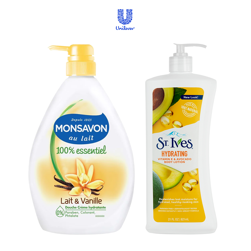 Combo Sữa tắm Monsavon 1000ml &amp; Sữa dưỡng thể E và bơ 621ml