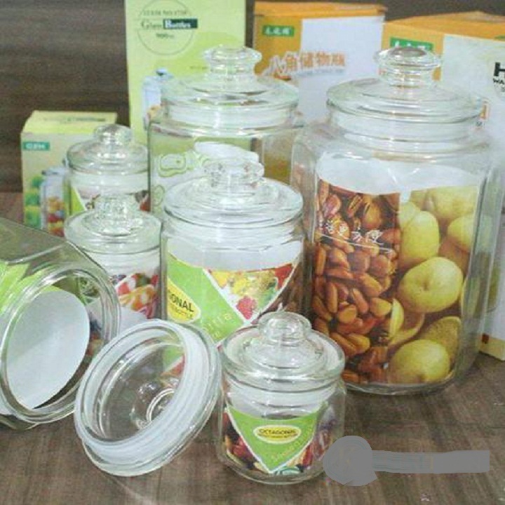 Lọ thủy tinh đựng gia vị kiểu lục giác 260ml, 380ml, 550ml,900 ml