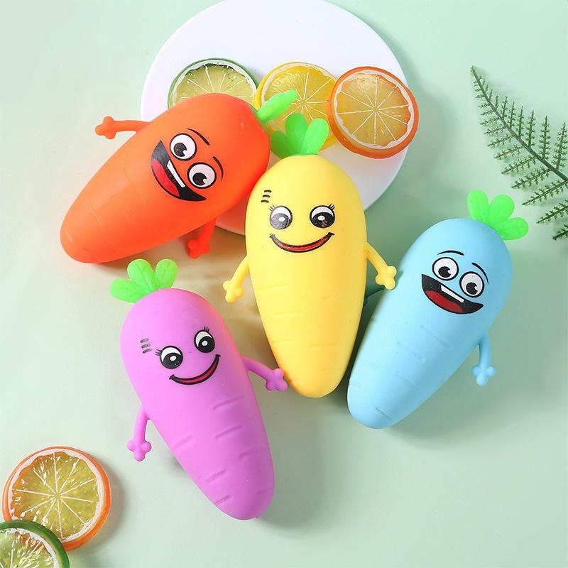 Squishy hình CỦ CÀ RỐT BIỂU CẢM đồ chơi bóp tay mềm mịn dễ thương chân thực giảm stress co dãn đàn hồi ngộ nghĩnh