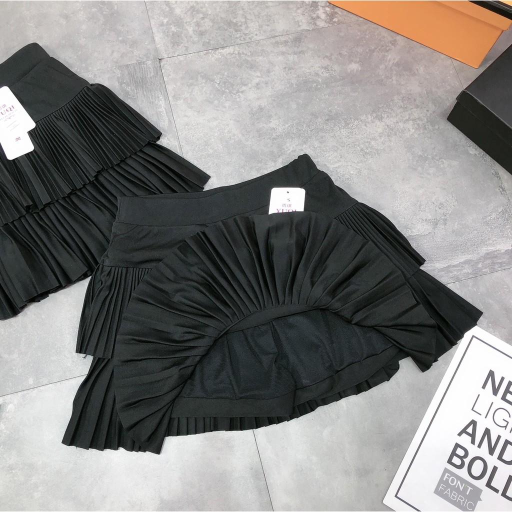 Chân váy đen ly nhỏ 2 tầng mã 995