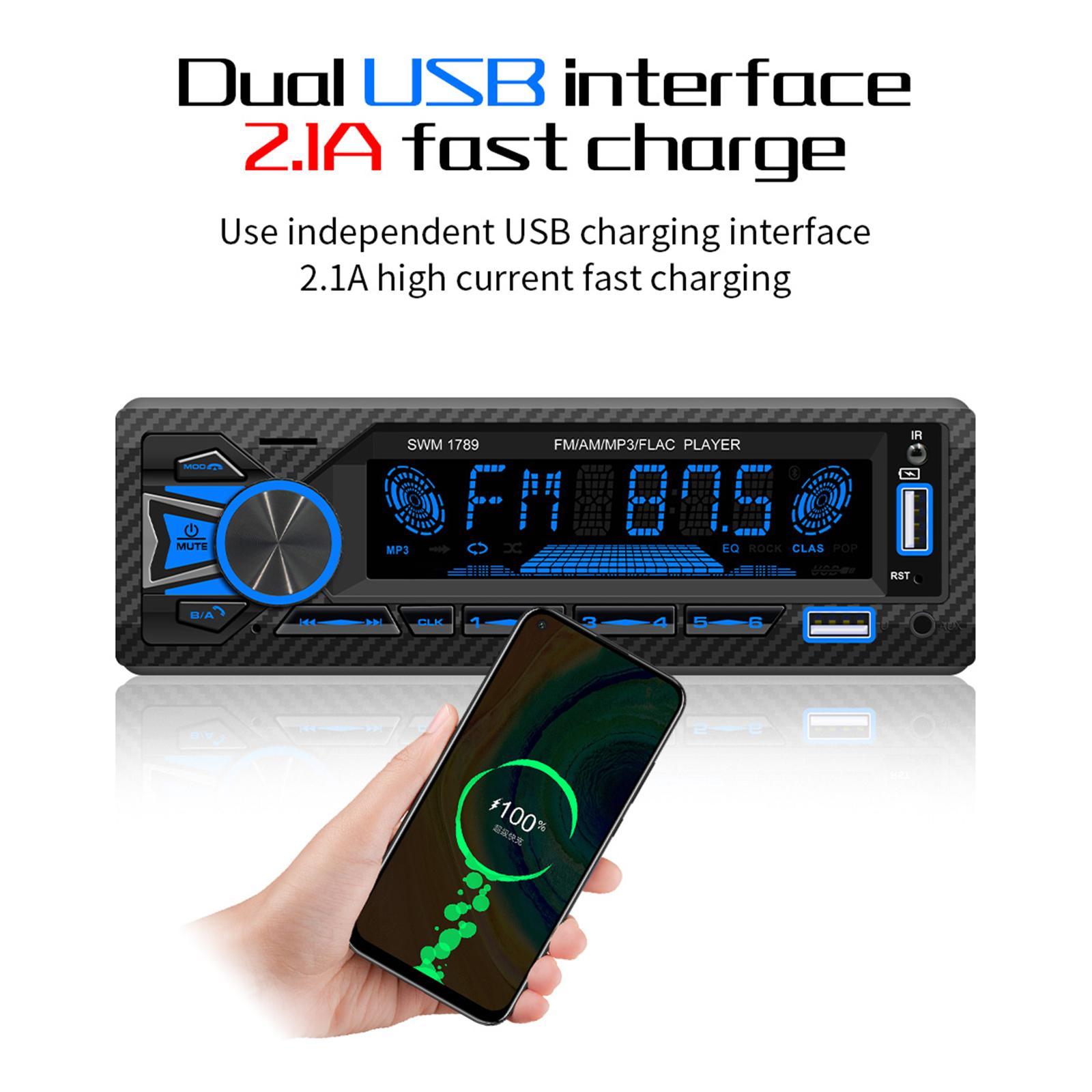 Car Stereo Receiver MP3 Player Mobile App Control AUX Input AM/FM Radio