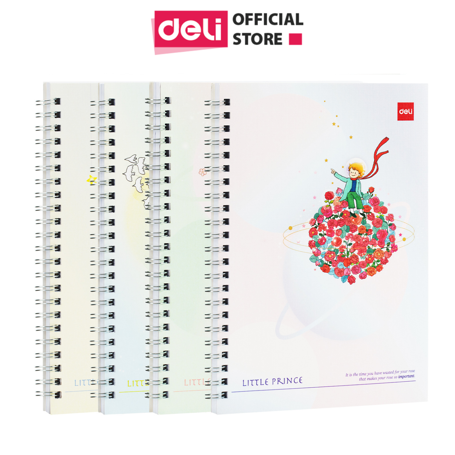 Sổ Tay Ghi Chép Lò Xo Kẻ Ngang A5 Gáy Xoắn 120 Trang Deli - Phù Hợp Làm Sổ Kế Hoach Planner, Viết Nhật Kí, Tập Vở Học Sinh Sổ Tay Văn Phòng - Màu Ngẫu Nhiên - La560 Ela560 Lpa560 - Little Prince - N09