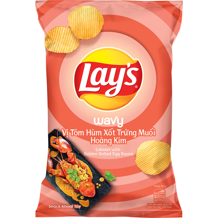 Combo 4 Snack Lay's 95G Vị Tôm Hùm Xốt Trứng Muối Hoàng Kim