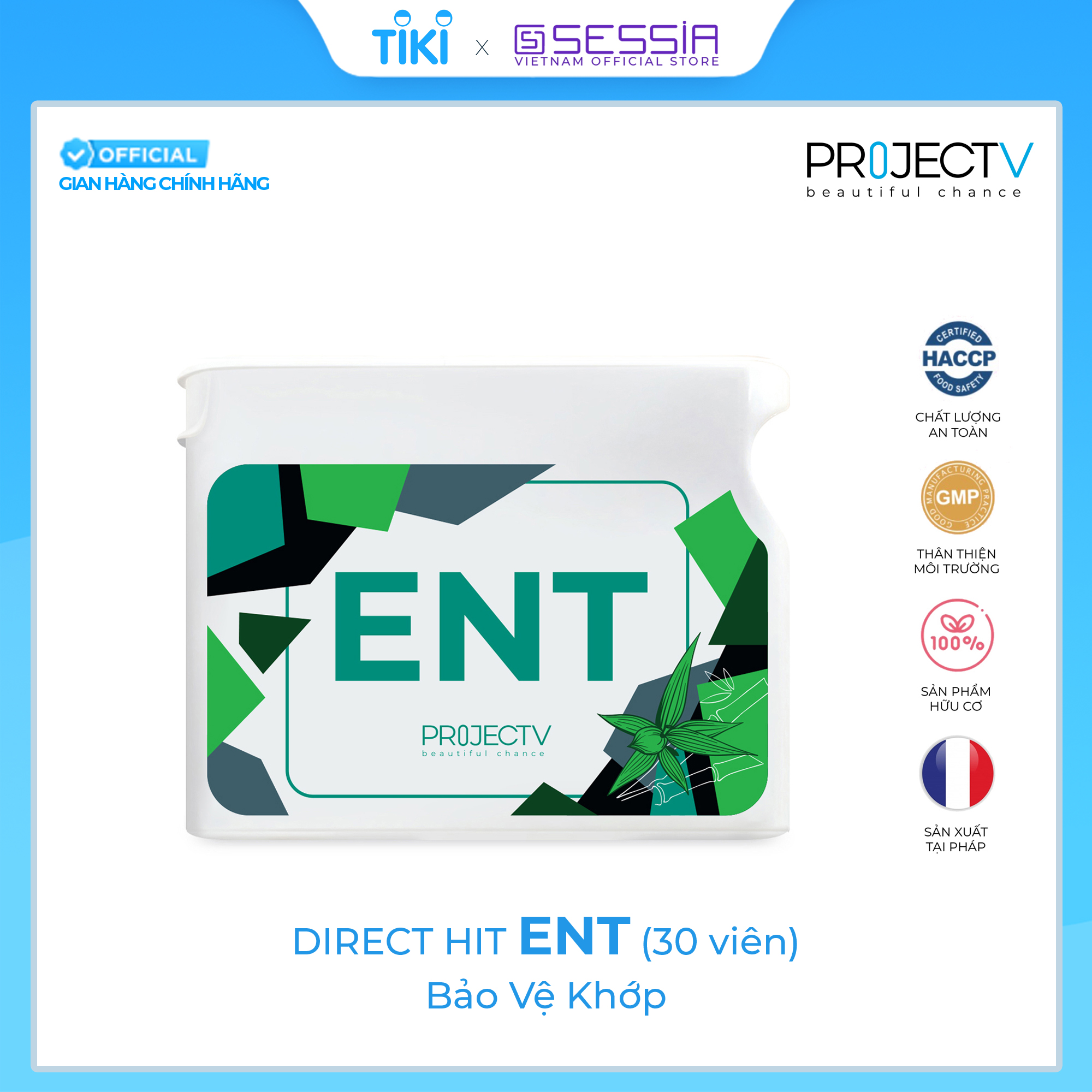 [VOUCHER 220K] Thực Phẩm Sức Khoẻ LV+ENT | V Alphabet - Làn da rạng rỡ & Xương khớp khoẻ mạnh - PROJECT V - Xuất xứ Pháp, Hàng Chính Hãng