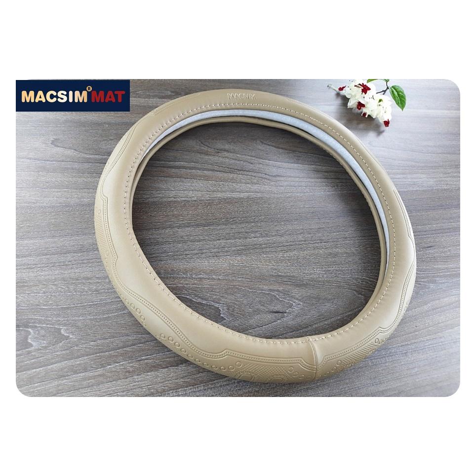 Bọc vô lăng cao cấp Macsim mã L611 chất liệu da thật - Khâu tay 100% size M màu be, mầu đen, mầu nâu