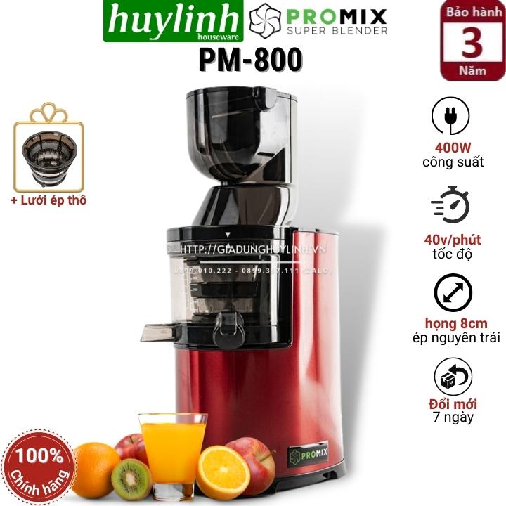 Máy Ép Hoa Quả Chậm Cao Cấp Nhãn Hiệu Promix PM-800 Ép Và Giữ Nguyên Chất Dinh Dưỡng