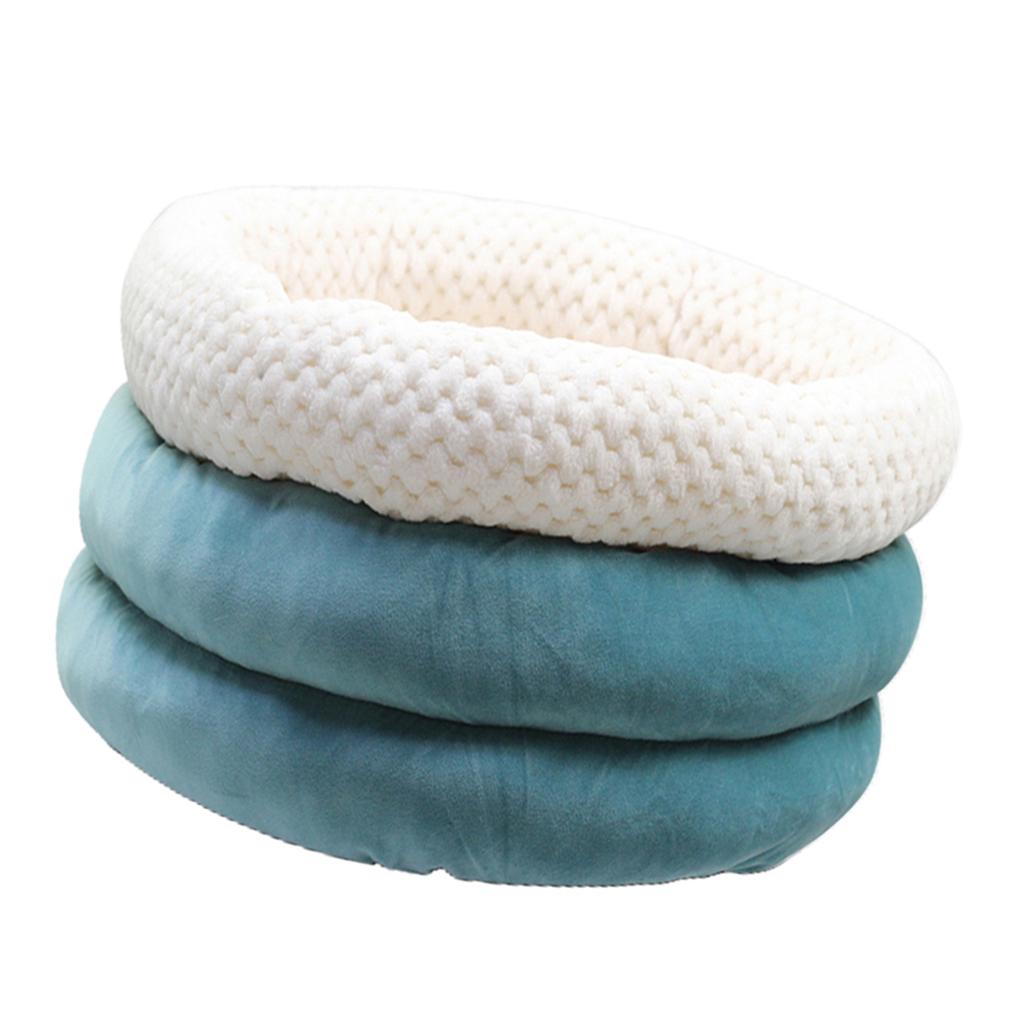 Cute Round Cave Shape Pet Sleeping Bed Cozy Winter Bed For Cat Dogs Blue