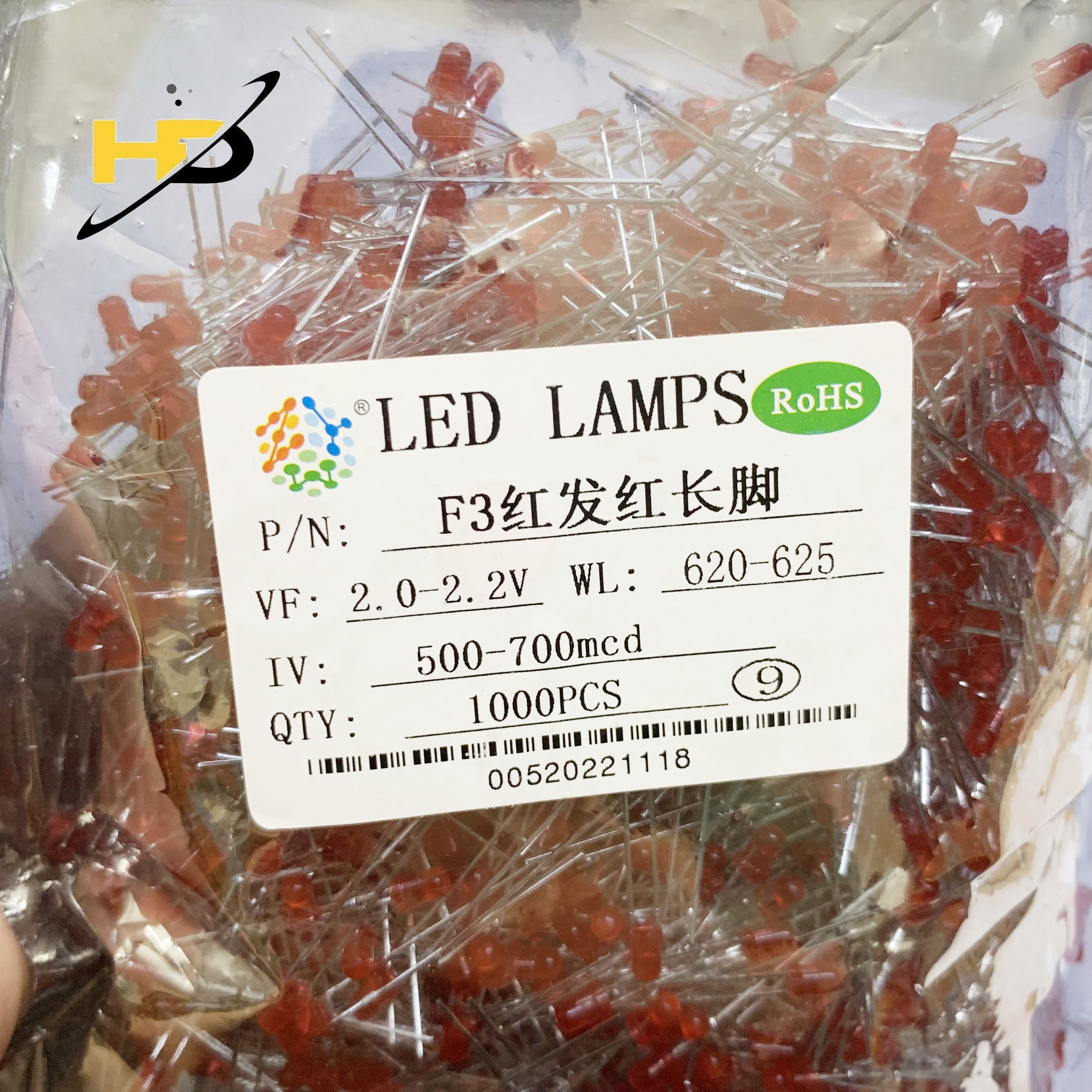 Led Màu Đỏ 3mm Siêu Sáng , Led Đơn F3 Dùng Trong Mạch Trang Trí , Chế Tạo