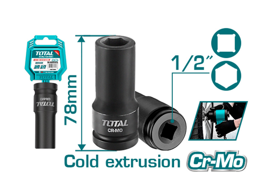 Đầu tuýp tác động sâu 1/2 inch 15mm total THDIS12151L