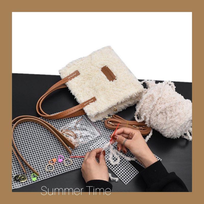 - Túi xách tự đan lông xù đeo vai cá tính , DIY, túi handmade
