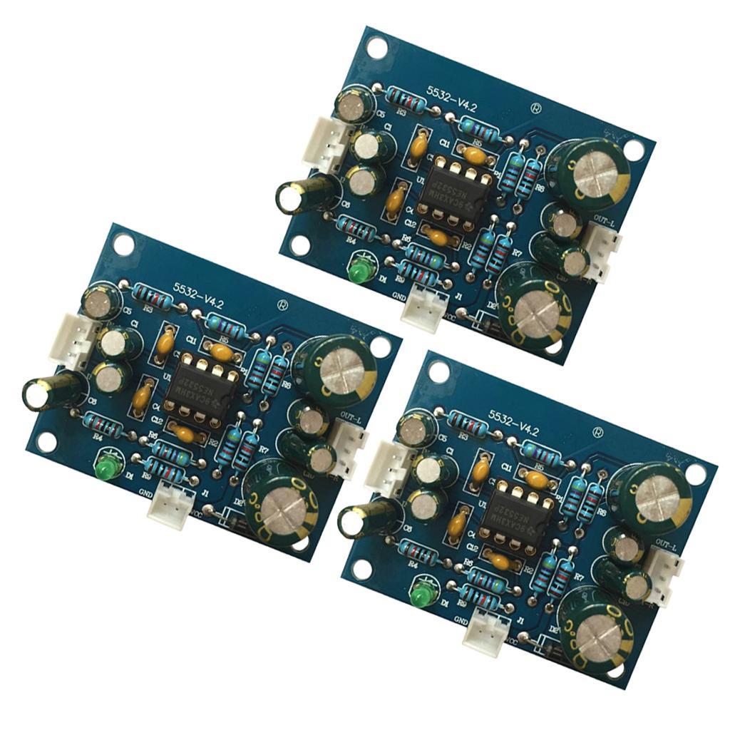 3 Pieces Digital Audio Preamplifier Board Stereo 5532 Double Pre-amp