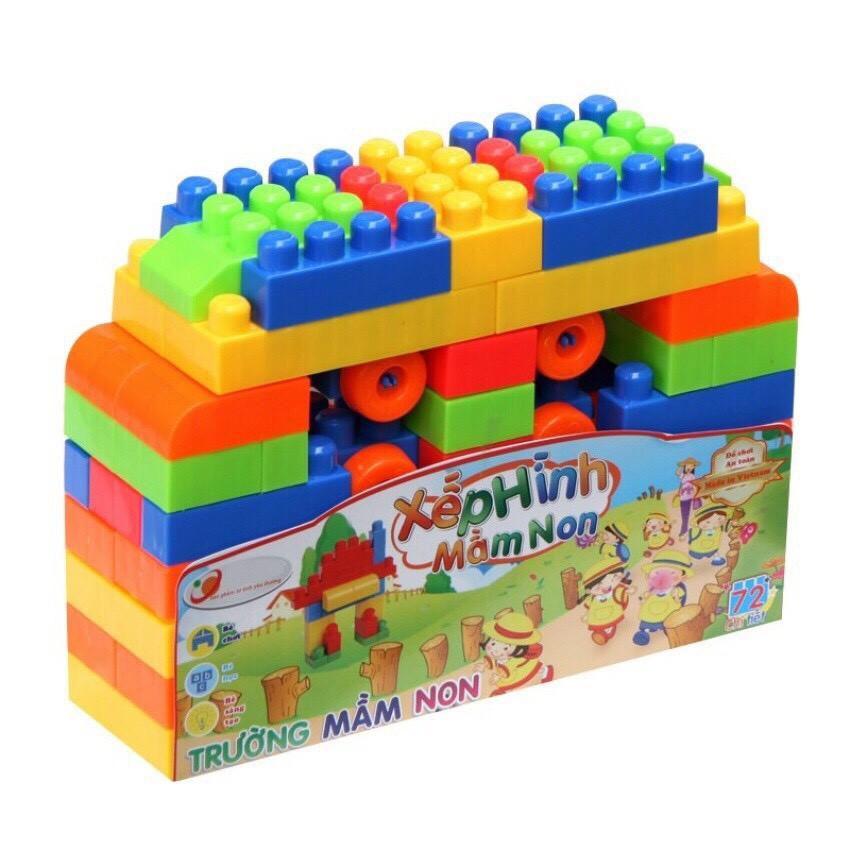 Đồ Chơi Trí Tuệ Cho Bé - Xếp Hình 72 Chi Tiết Hàng Nhựa Việt Nam