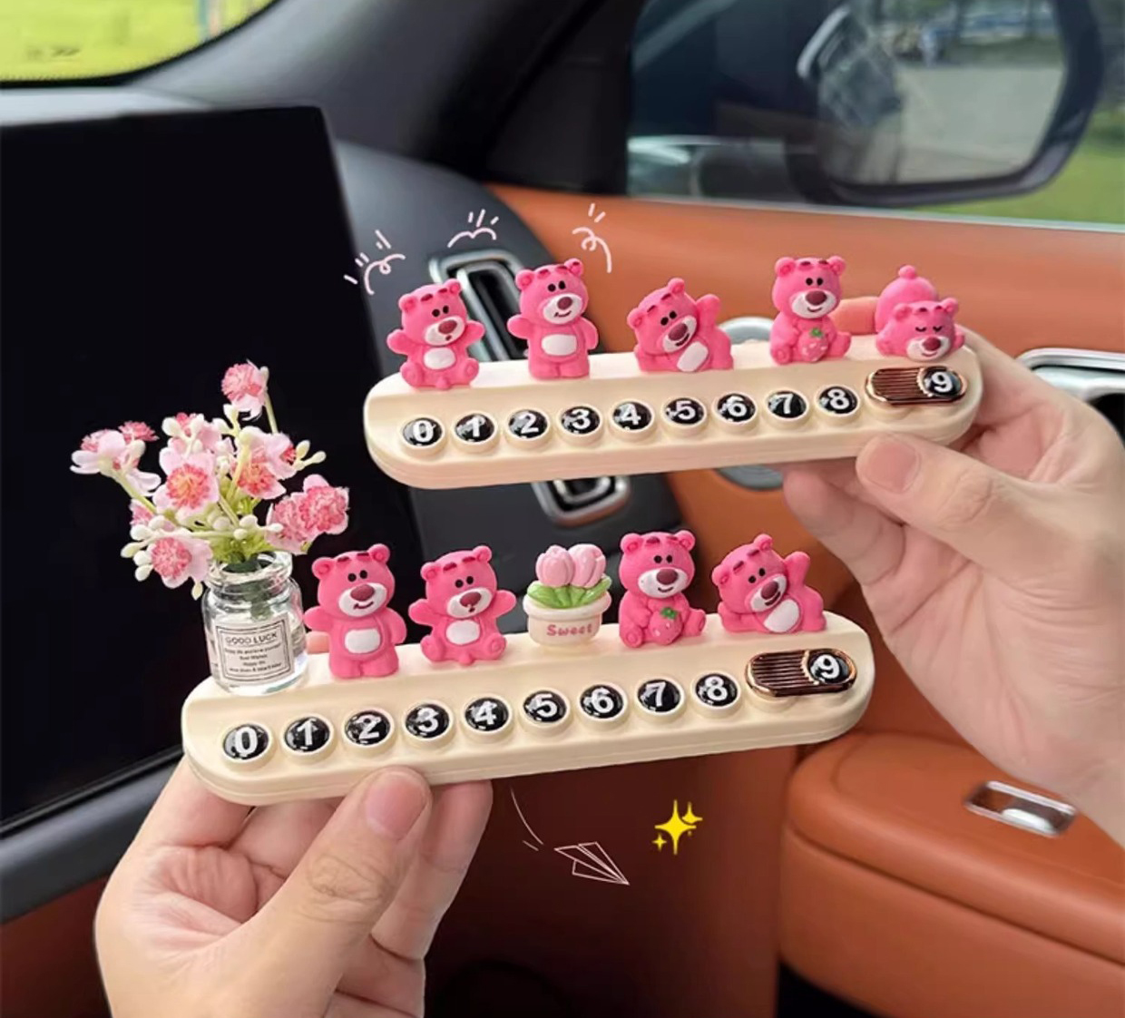 Biển Số Xe Tạm Thời Hình Gấu Dâu