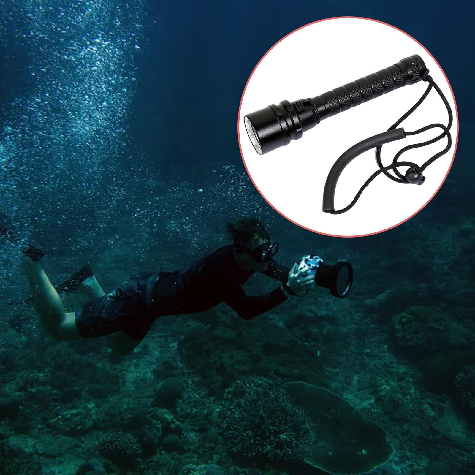 Scuba Diving Flashlight Handheld Dive Light Aluminum Alloy Torch for Outdoor