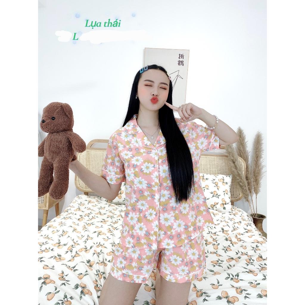Đồ Bộ Pijama Lụa Thái Cao Cấp Đùi size L dưới 56Kg siêu mềm mịn mát