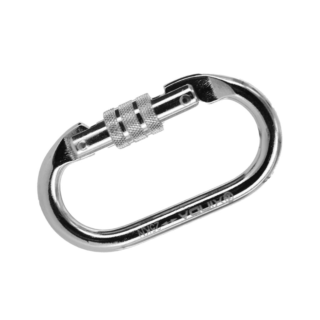 Mountaineering Rock Climbing Carabiner Steel Screwgate Locking Hook 25KN