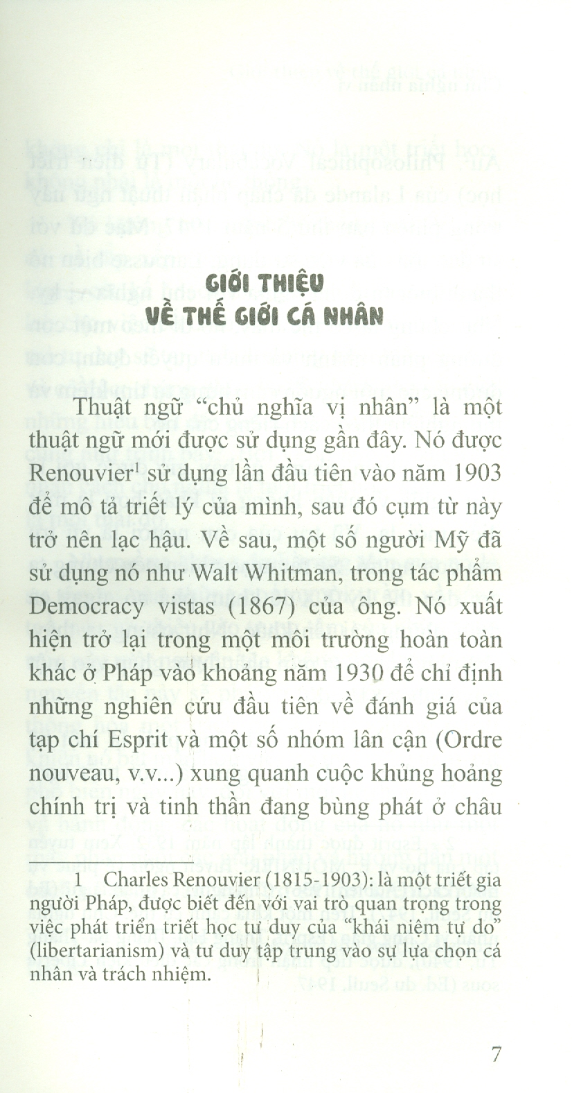 Chủ Nghĩa Nhân Vị - Emmanuel Mounier; Võ Thị Thu Thảo dịch