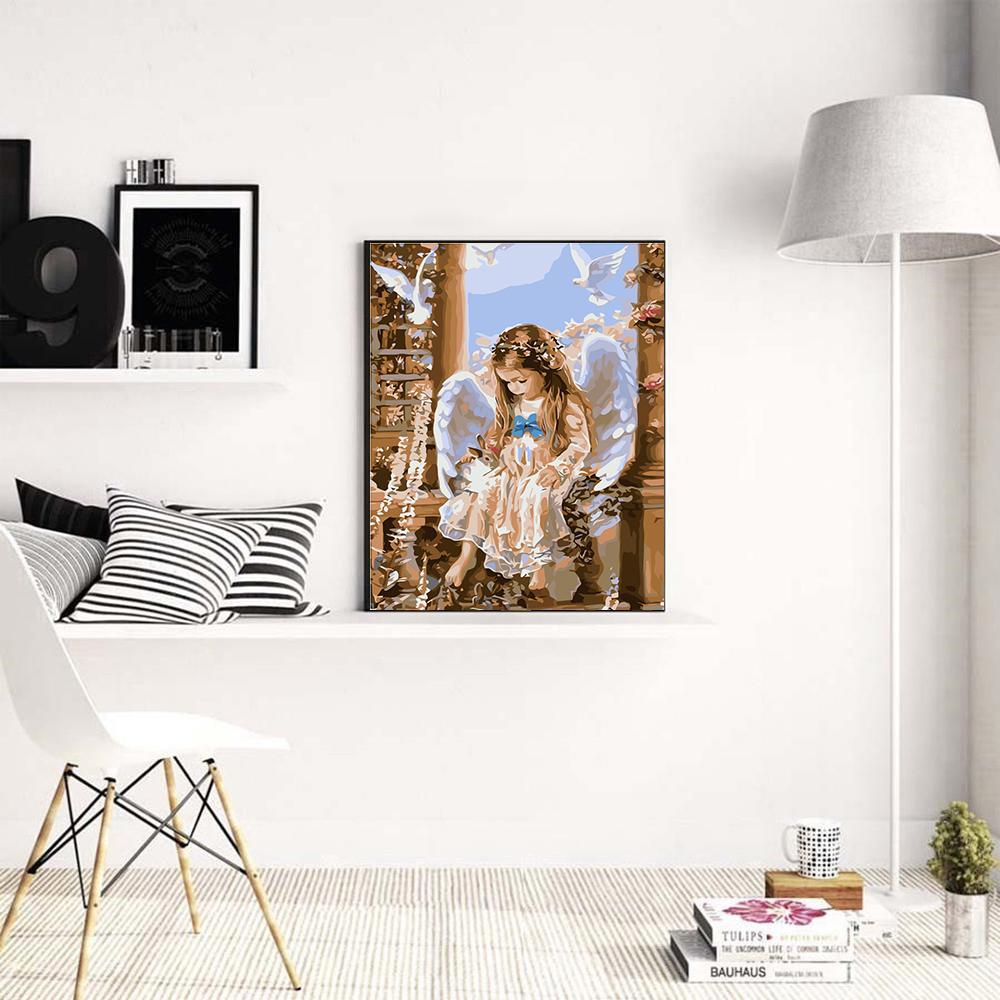 Tranh sơn dầu tự làm vẽ theo số, tranh trang trí tường