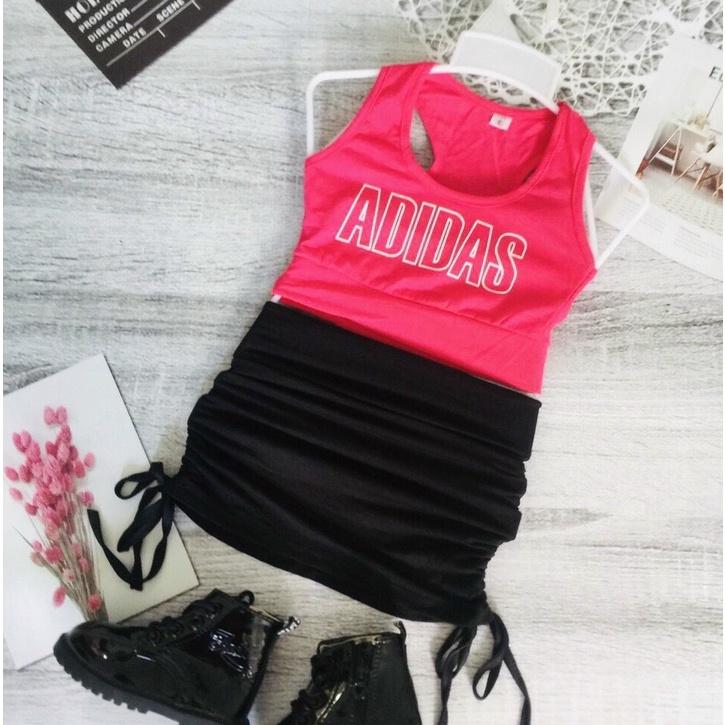 Chân Váy Rút Phối Áo Croptop Siêu Dễ Thương Cho Bé Gái Đủ Size Cho Bé Từ 1 Tuổi Đến 8 Tuổi Nhã Uyên Kid BK017