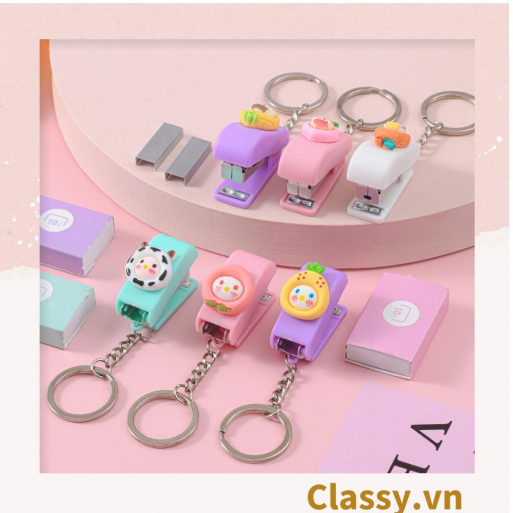 Ghim bấm giấy mini Classy cỡ nhỏ 3.9x1.6x2.7CM, nhiều màu đa dạng có thể dùng làm móc khóa PK1216