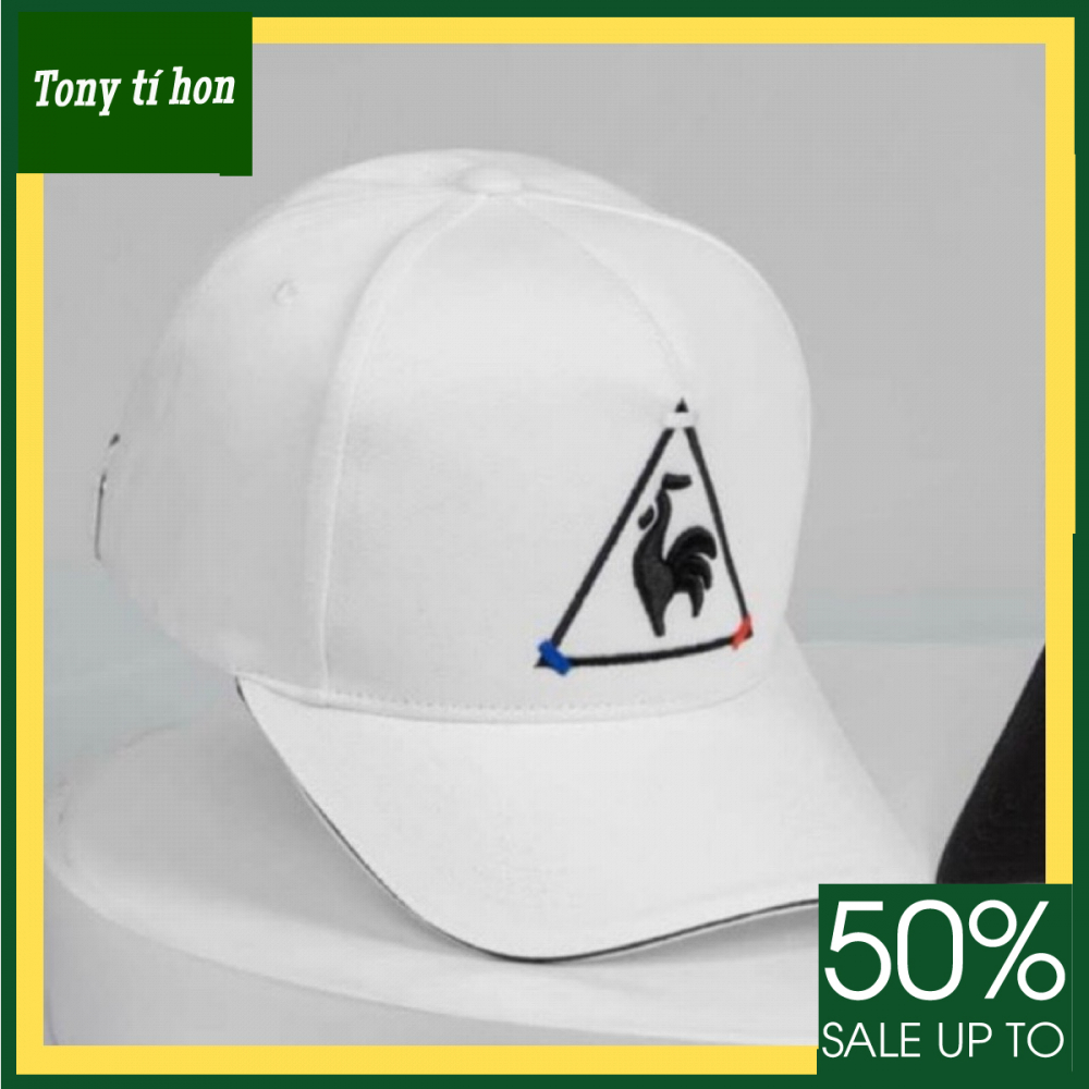 Tony tí hon - Mũ/nón kết lưỡi trai LeCoq thêu con gà trống thời trang nam nữ cao cấp - màu trắng