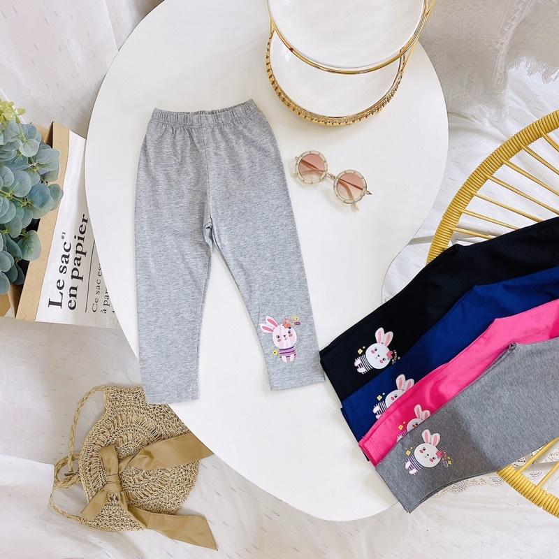 Quần dài cotton,Quần legging cho bé gái Chất liệu cotton inin hình thỏ đẹp