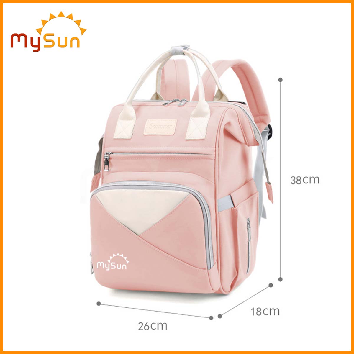 Balo bỉm sữa cho mẹ và bé giữ nhiệt đa năng cao cấp MySun Summer