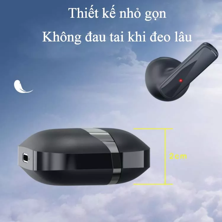 Tai nghe bluetooth gaming có mic thế hệ mới Air-1 Tai nghe nhét tai chống ồn, chơi game độ trễ thấp- Tai nghe bluetooth không dây cảm ứng vân tay, có mic nghe gọi- Tai nghe gaming không dây kiểu dáng thể thao, pin cực khỏe