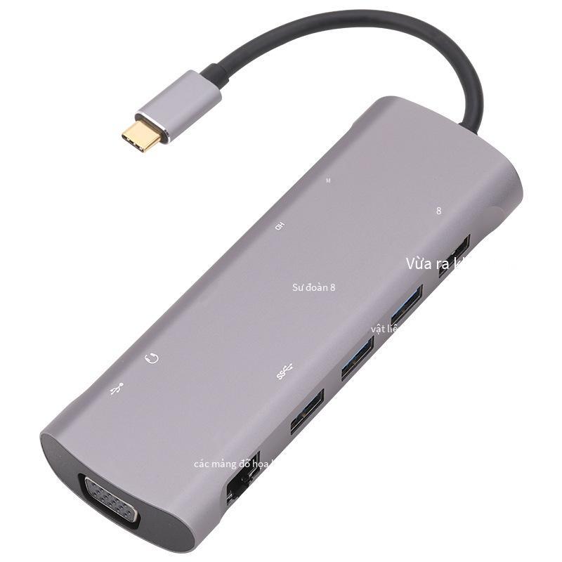 Đảm bảo chất lượng Type-c to HDMI với đế cắm card mạng Cáp chuyển đổi video HD 12 in one Đầu đọc thẻ USB3.0HUB