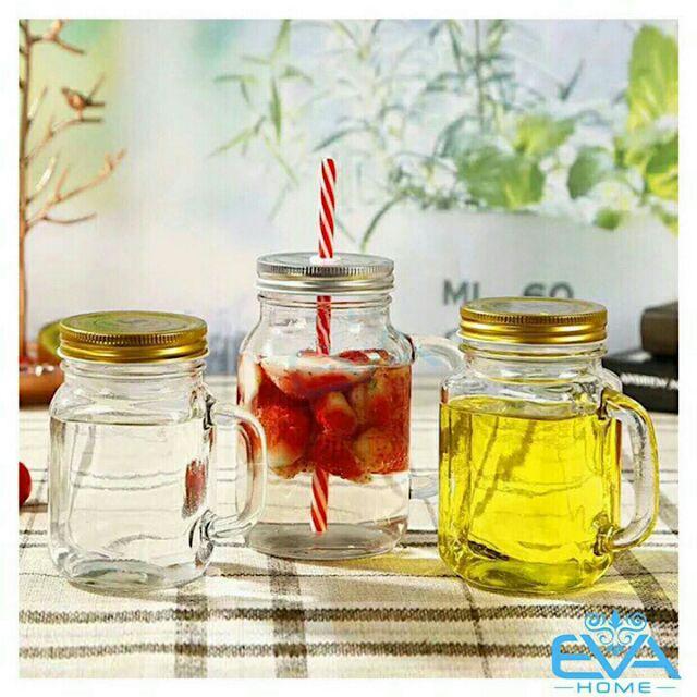 Cốc thủy tinh có quai có nắp 500ml