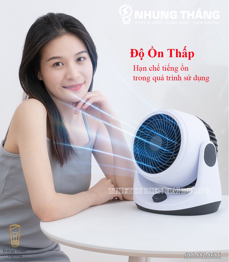 Quạt Để Bàn Mini Cao Cấp QB-F9 - Điều Hoà Tuần Hoàn Lưu Thông Khí - 3 Tốc Độ Gió - Xoay 280 Độ - CÓ VIDEO