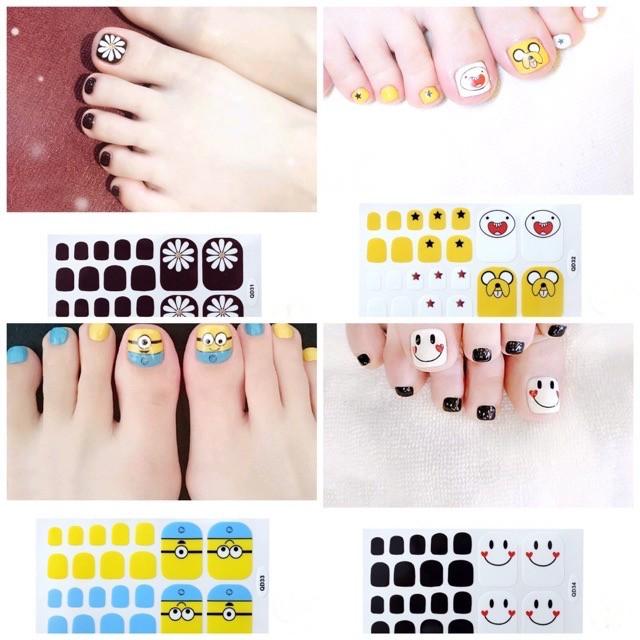 Set dán móng chân nails dán nghệ thuật nhiều màu - có ngay bộ móng đẹp trong 5 phút (Nail wraps / Nail stickers)