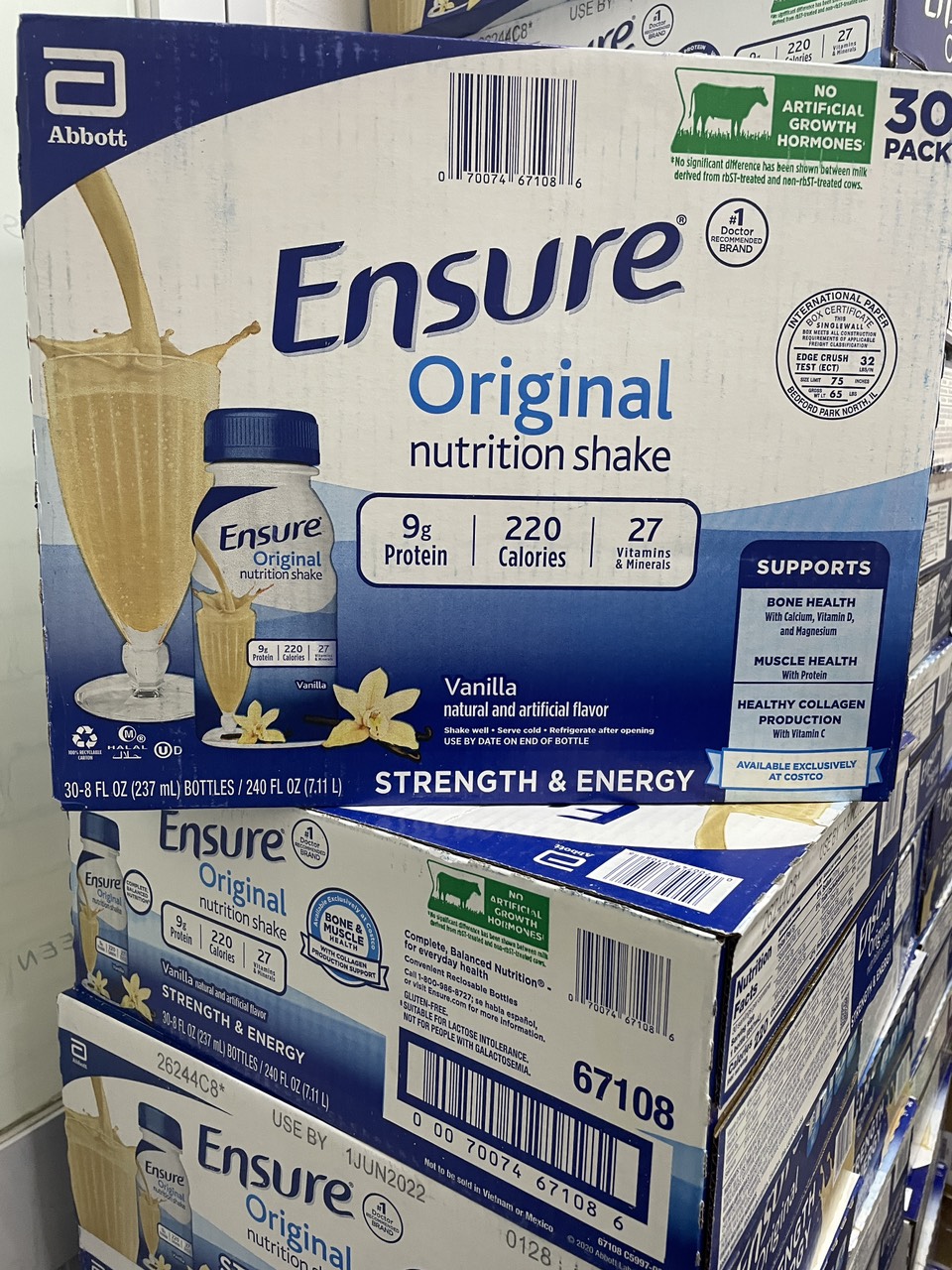 Thùng 30 Chai Sữa nước Ensure Original Nutrition Shake (237ml) - Nhập khẩu Mỹ