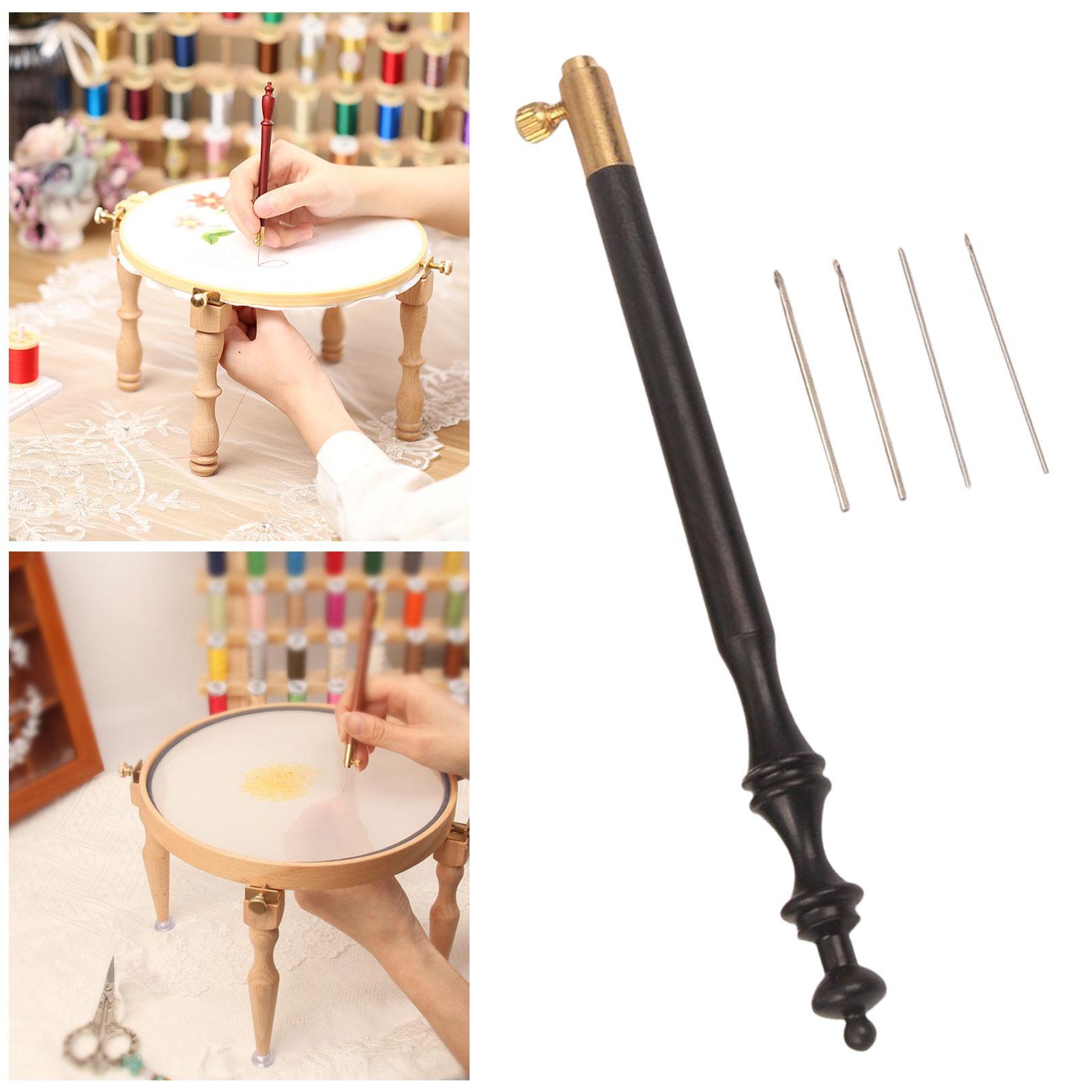 Crochet Hook W/ 4 s Embroidery Beading Crochet 0.6/0.8/1/1.2mm DIY