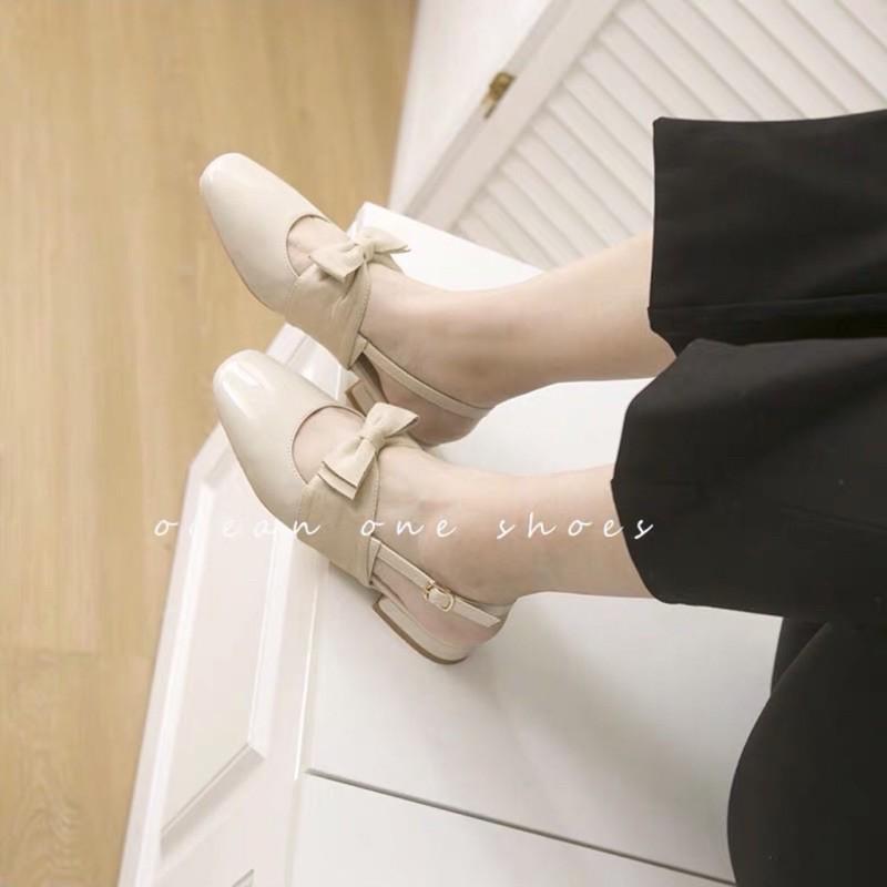 Dép nữ- Sục nữ gắn nơ có quai hậu siêu xinh