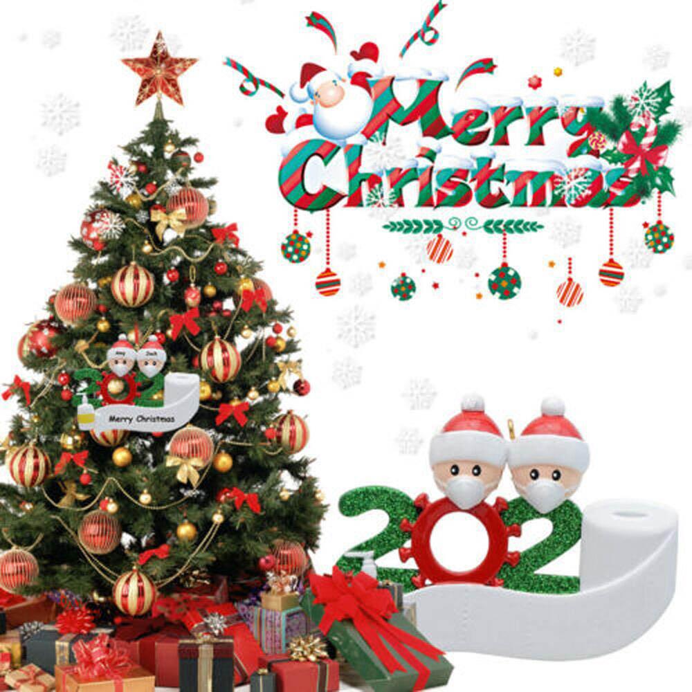 Đồ Trang trí Giáng sinh hình ông già noel đeo khẩu trang ,chất liệu PVC