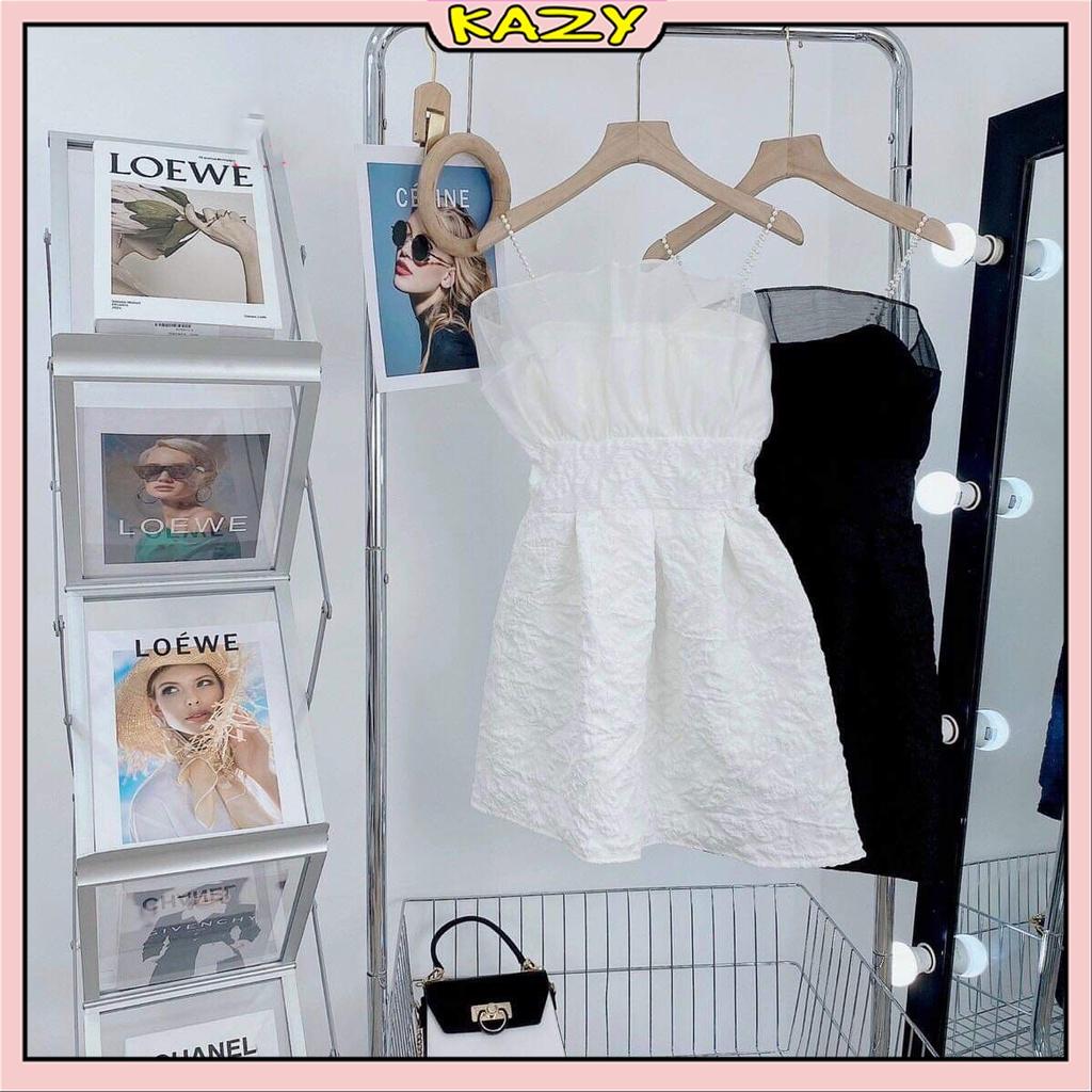 Váy xốp hai dây ngọc siêu sang chảnh KAZY STORE V034