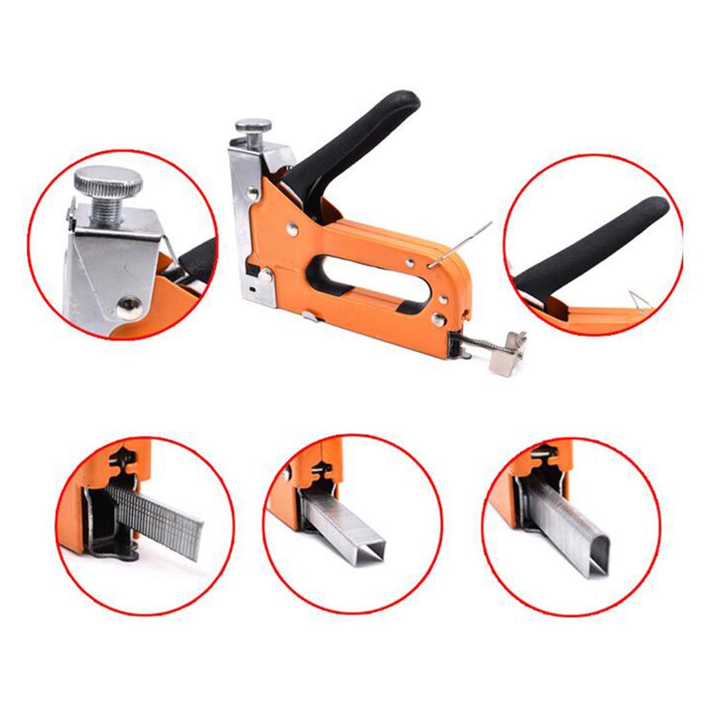 Heavy Duty 3 in 1 Hand Staple Gun Tacker Chromed with 600 Staples DIY