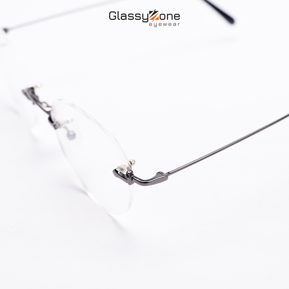 Gọng kính cận, Mắt kính giả cận kim loại không viền Form tròn thời trang Nam Nữ Avery Jagen- GlassyZone