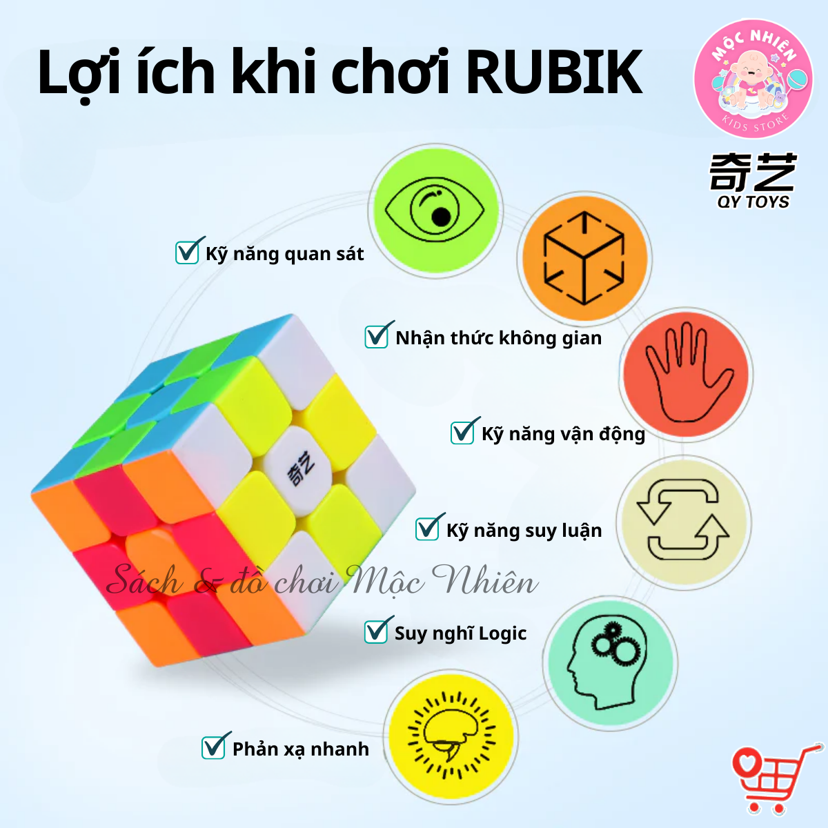 Rubik cao cấp mượt hiệu Qiyi QY TOYS – Stickerless 2x2 3x3 4x4 5x5 Pyraminx Skewb Megaminx Square-1 Windmill Dino Axis