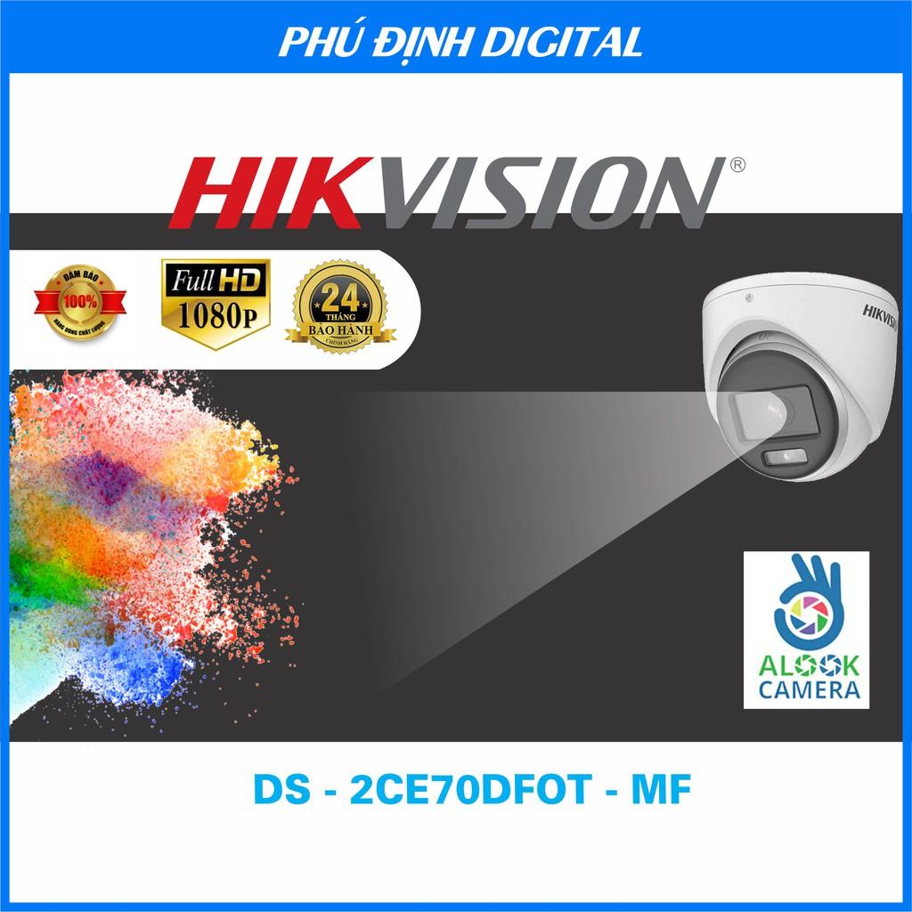 Camera HDTVI dome Hikvision FULL COLOR 2mp mã DS-2CE70DF0T-MF - Hàng Chính Hãng