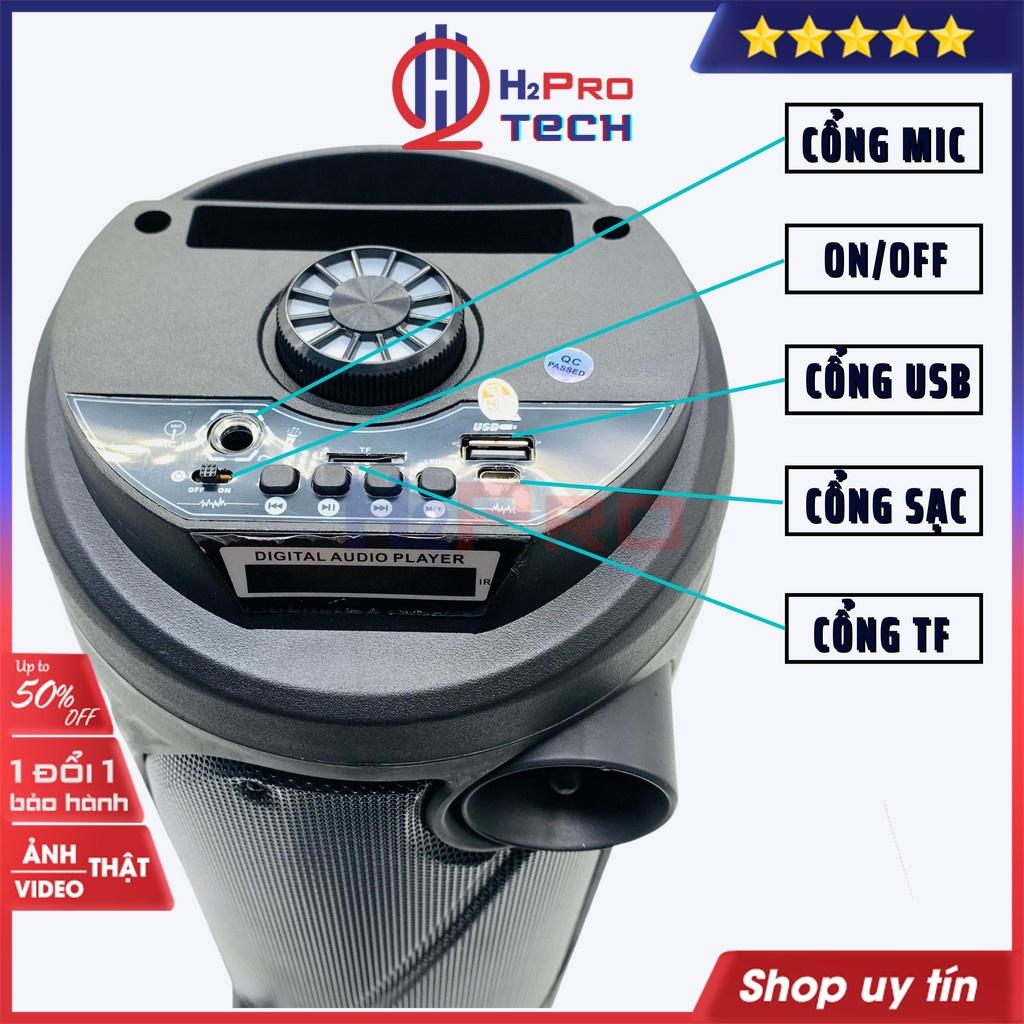 Loa Karaoke Bluetooth, Loa Nghe Nhạc Guyoga GA-805 Cao Cấp, 200W Bass Kép-Usb-TF-Đèn Led (Tặng Micro Có Dây)-H2Pro Tech