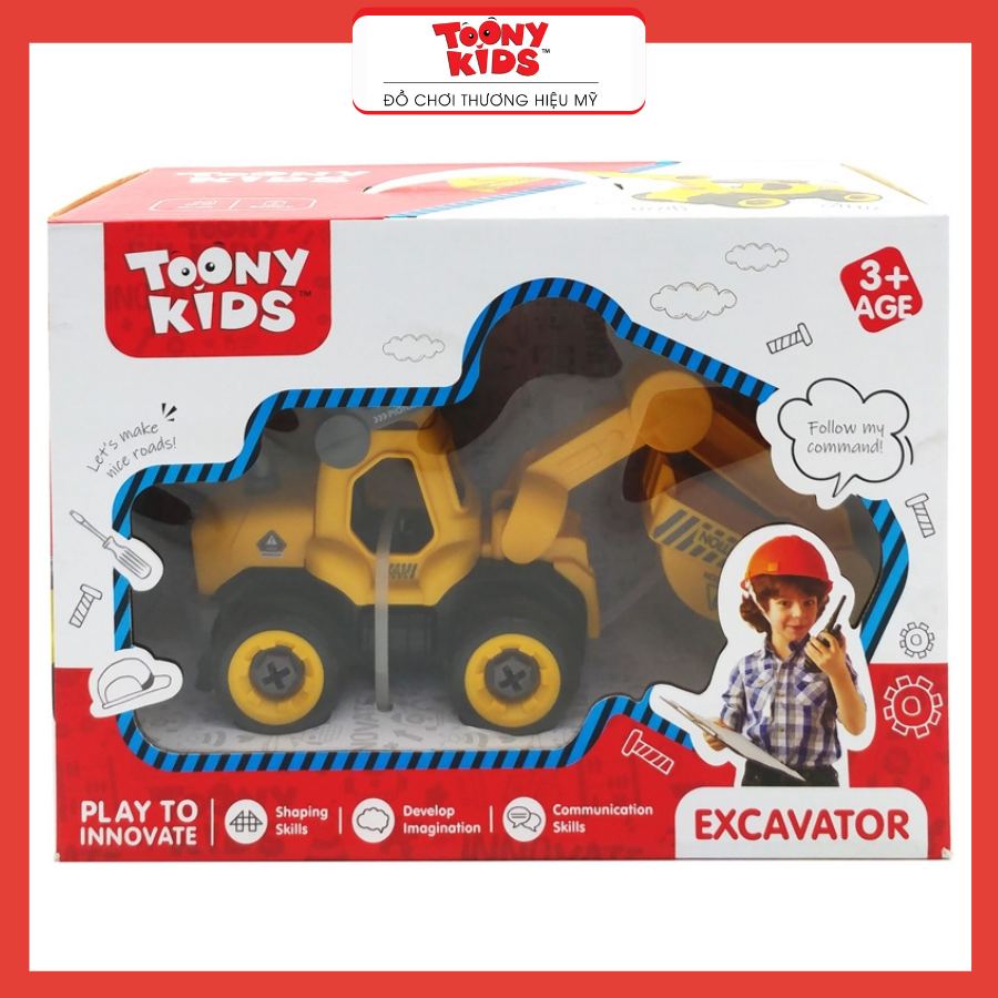 Đồ Chơi Xe Cần Cẩu TOONYKIDS - Đồ Chơi Xe Lắp Ráp Cho Bé - Excavator TN048