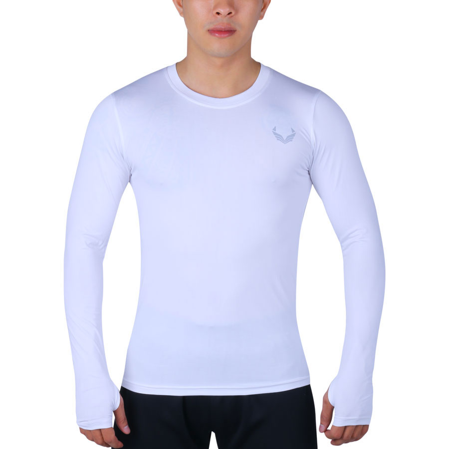 Áo Body Thể Thao Nam Tay Dài Xỏ Ngón Unique Apparel ABTDXNT - Trắng