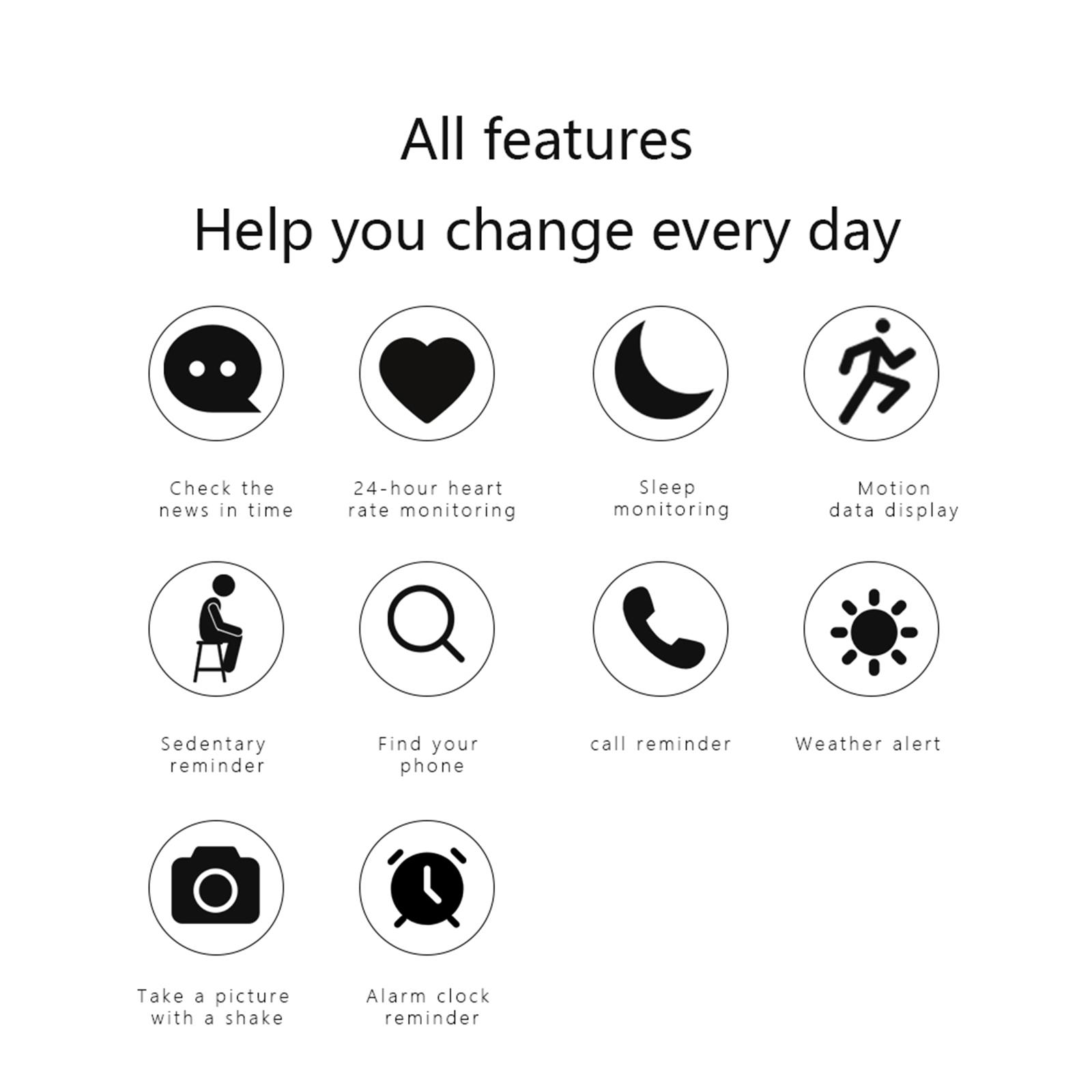 Smart Watch for Android and iOS Phones Smartwatch Fitness Tracker 0.96 Inch Touch Screen Sleep Monitor for Men Women Compatible with iOS Android