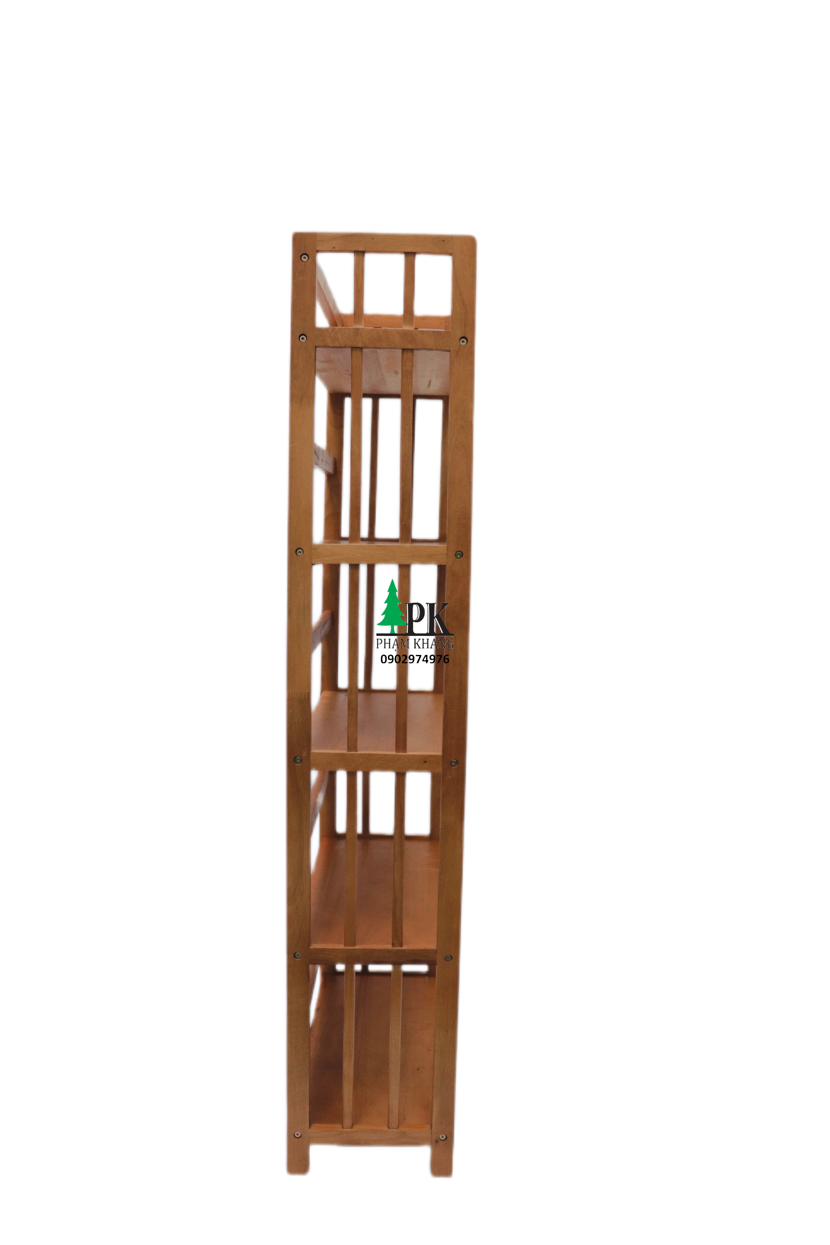 Kệ sách gỗ Phạm Khang 5 tầng rộng 64cm màu vàng cherry